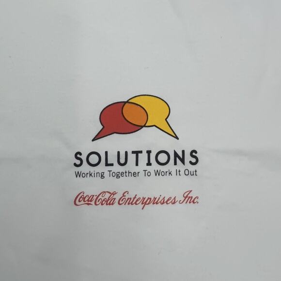 Coca Cola Enterprises - VINTAGE Y2K DEADSTOCK Employee 'SOLUTIONS' LARGE T-shirt - Picture 2 of 4